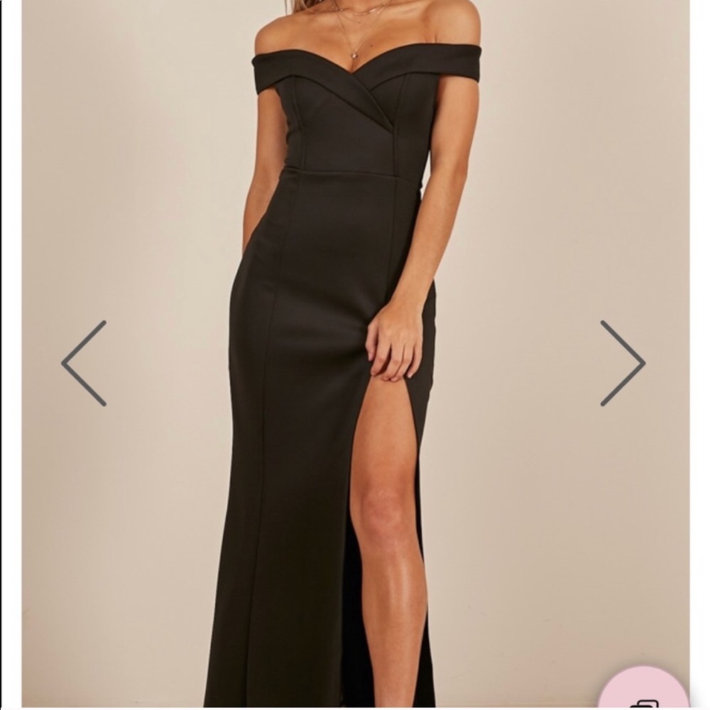 Showpo Black Off the Shoulder Dress